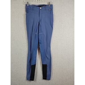 Kerrits Crossover Blue Full Seat Equestrian Riding Breeches Women's S Stretch